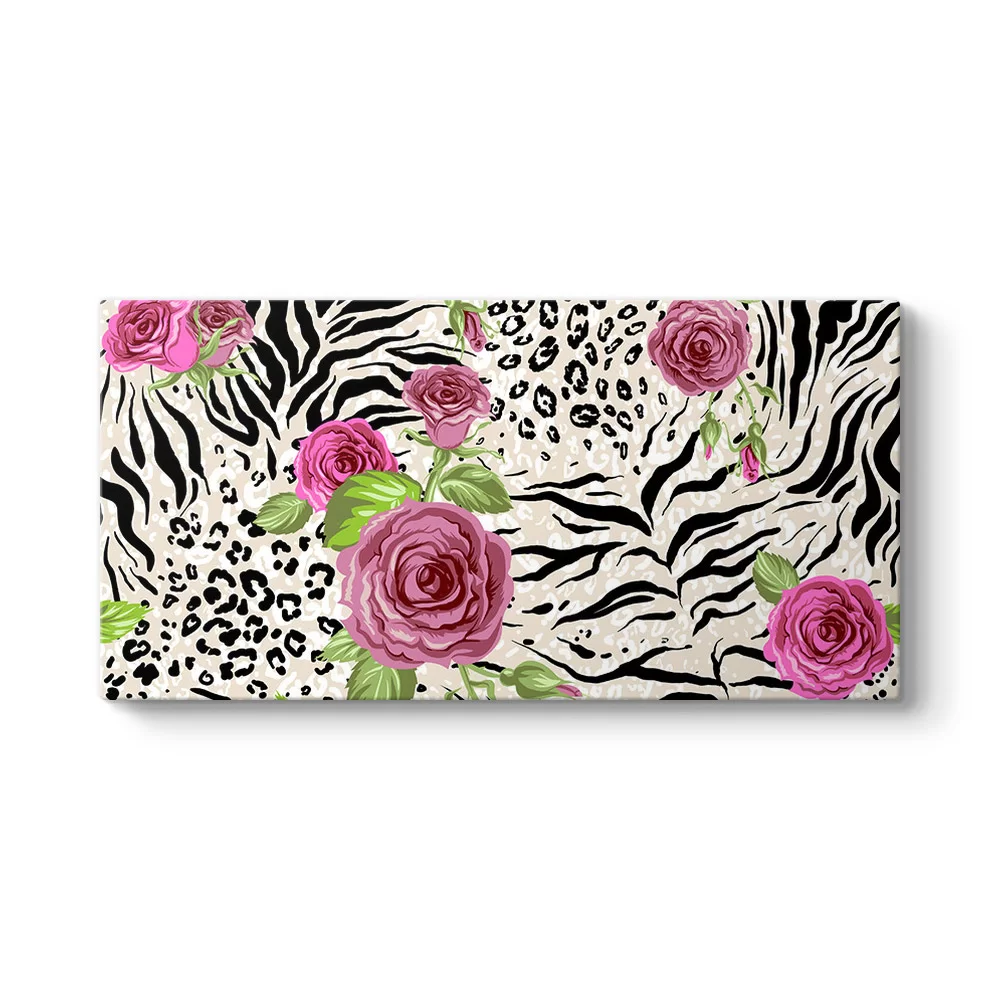 Zebra Desenli Gül Tablosu - Model 5